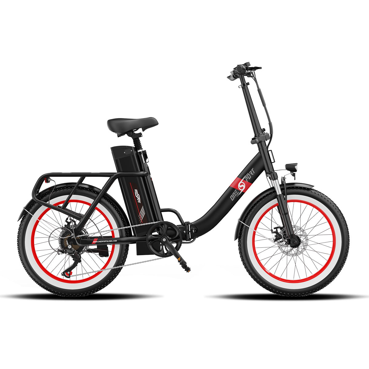 Onesport OT16-2 black and red e-bike