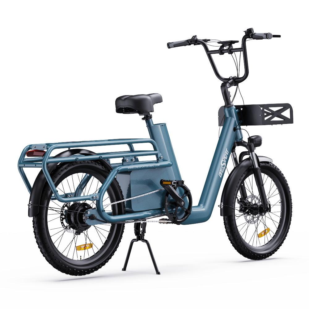 Onesport OT01 powerful cargo e-bike with 500W motor, IPX5, aluminum alloy frame, and 100km maximum cruise range.