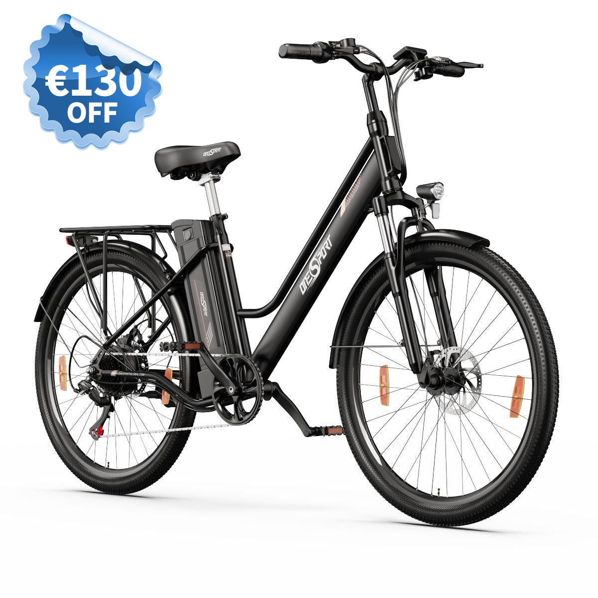 OneSport OT18-3 black e-bike with a €130 OFF discount sigh